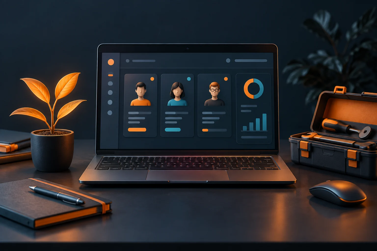 Небольшая CRM с базовыми карточками клиентов и инструментами для старта