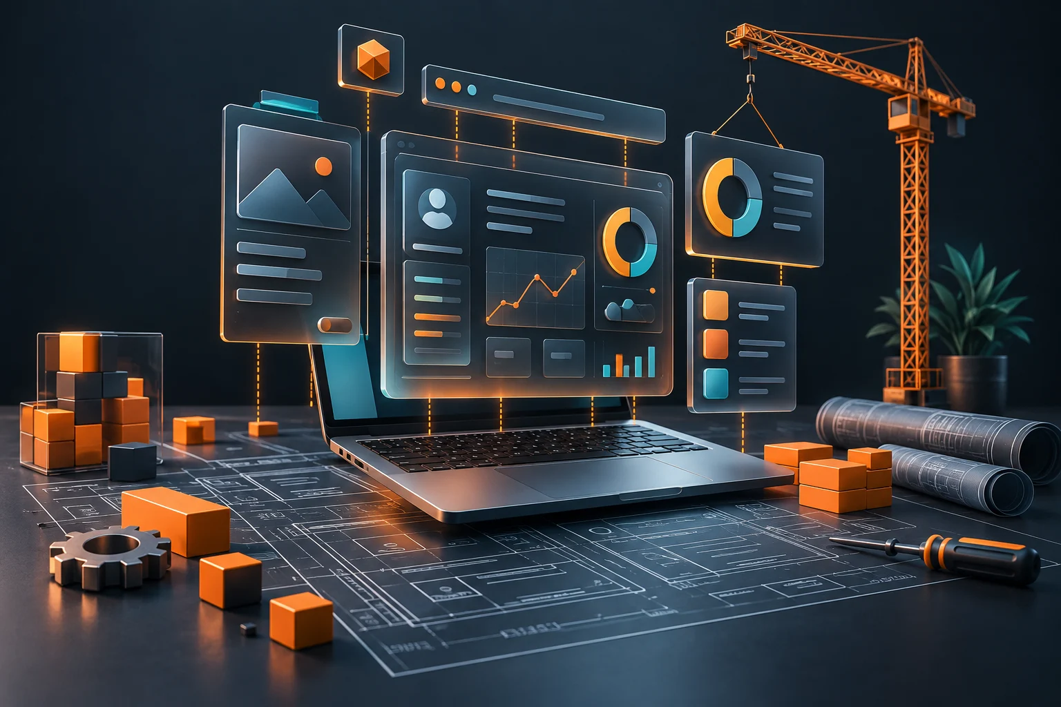 Модульная сборка интерфейса CRM над проектной схемой